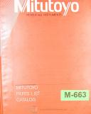 Mitutoyo-Mitutoyo Measuring Instrument Parts Manual 1988-164-293-505-01